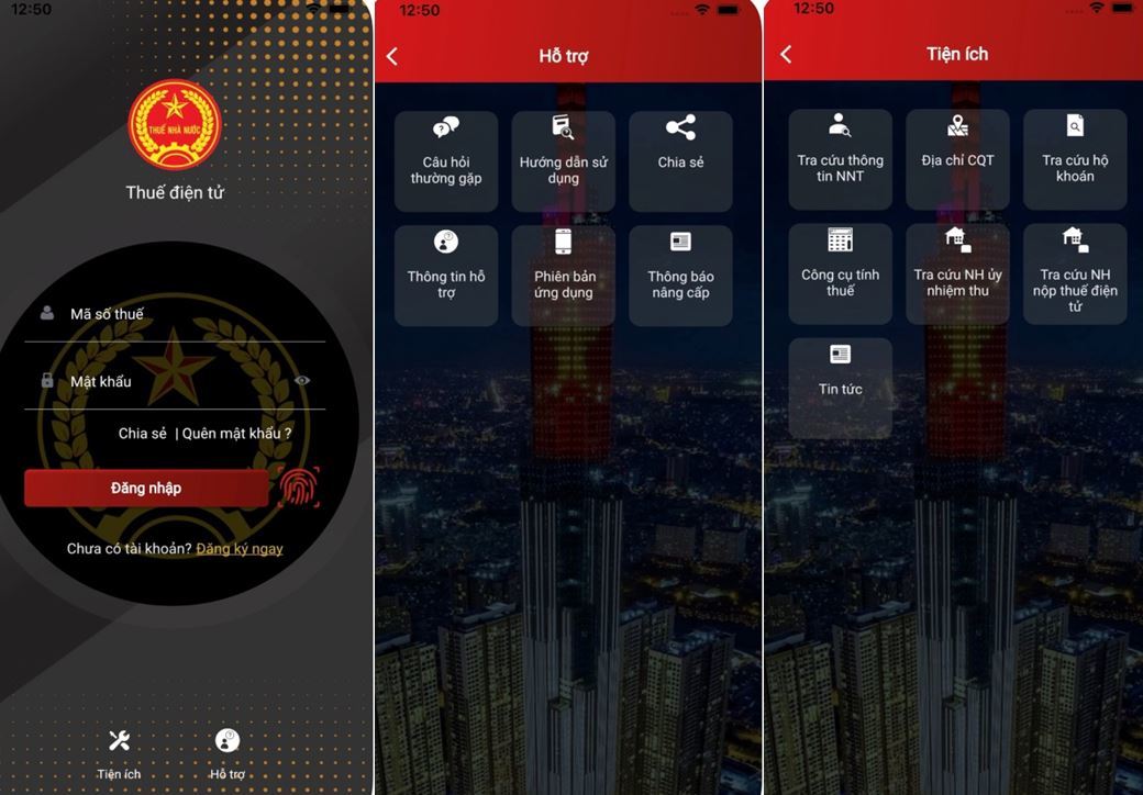 Ứnng dụng etax kiểm tra thuế trước khi ra sân bay
